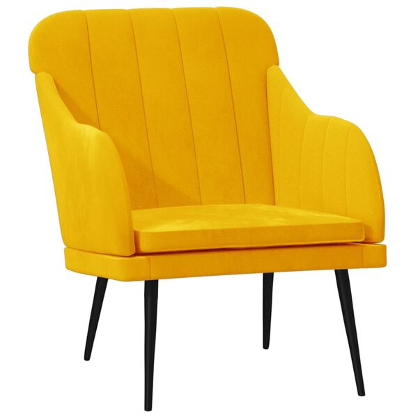 vidaXL Πολυθρόνα Κίτρινη 63 x 76x 80 εκ. Βελούδινη