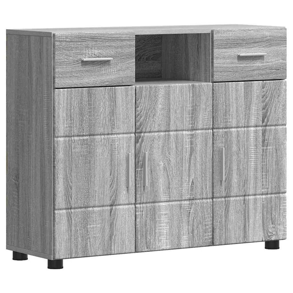 vidaXL Πλαϊνό γραφείο με συρτάρι Γκρι sonoma 88.5 x 30.5 x 73 εκ