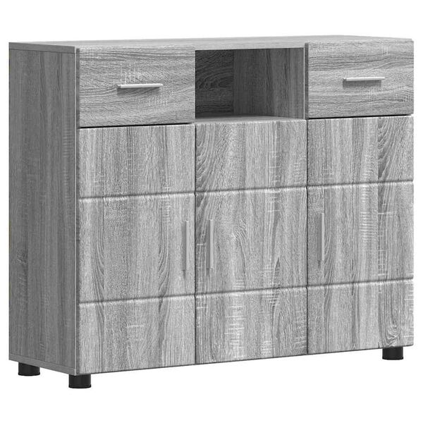 vidaXL Πλαϊνό γραφείο με συρτάρι Γκρι sonoma 88.5 x 30.5 x 73 εκ