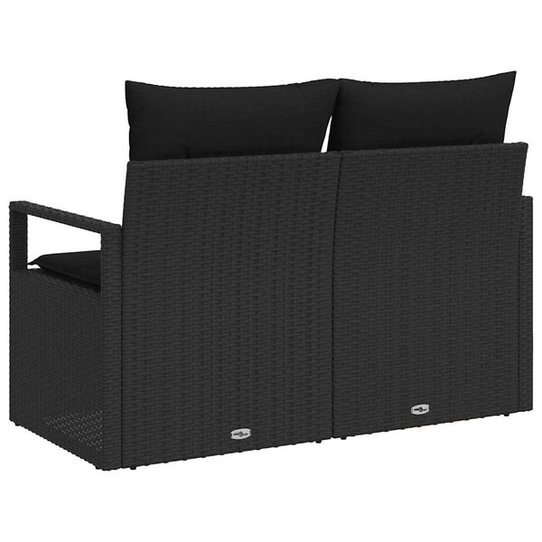vidaXL Καναπές Κήπου με μαξιλάρι Μαύρο 120 x 62 x 69εκ συνθετικό ρατάν
