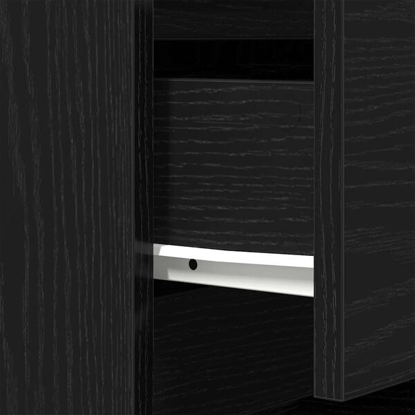 vidaXL Κομοδίνα με 3 συρτάρια 2 τεμάχια Μαύρο 39x35x65 εκ.