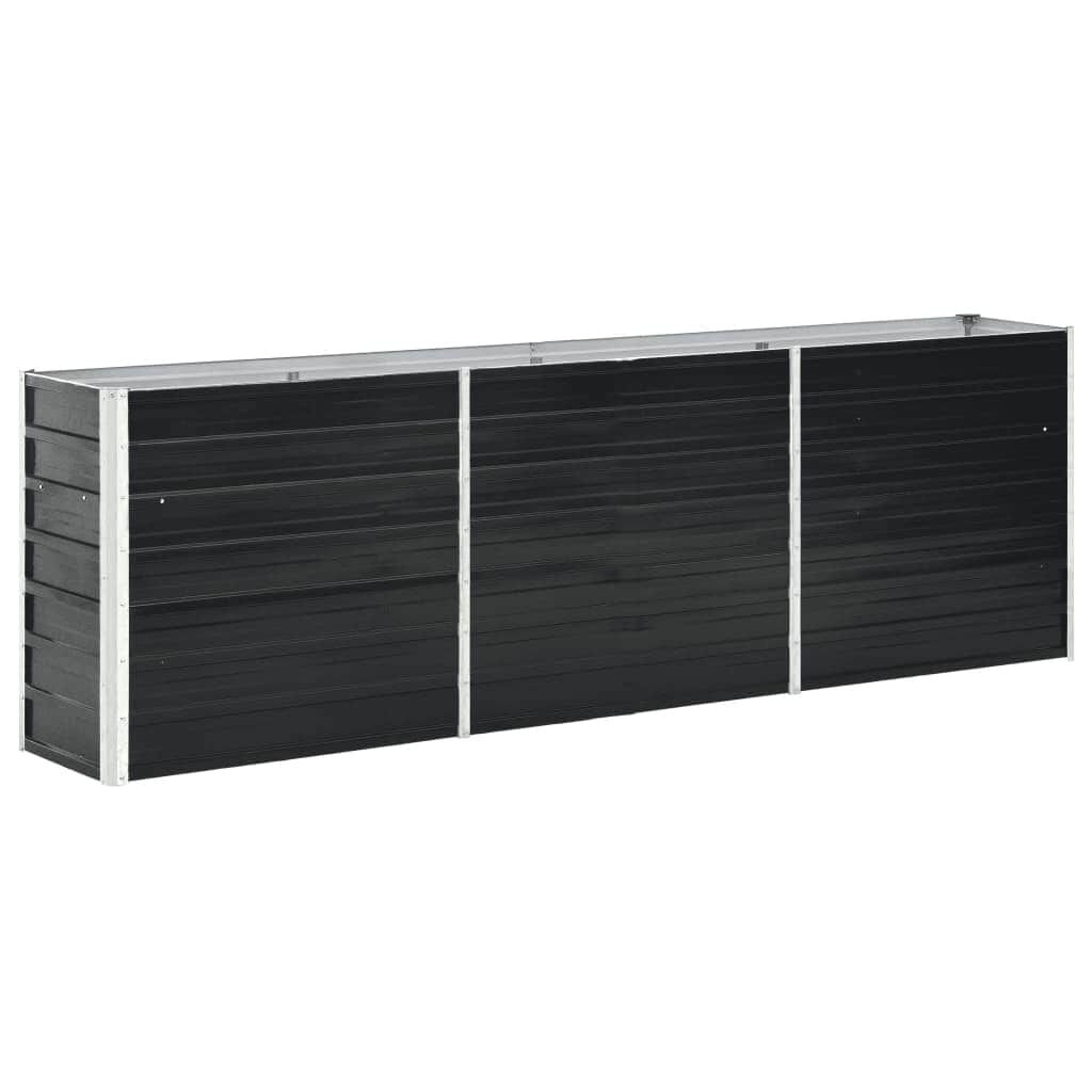 vidaXL Ζαρντινιέρα Υπερυψωμένη Ανθρακί 240x40x77 εκ. Γαλβαν. Χάλυβας
