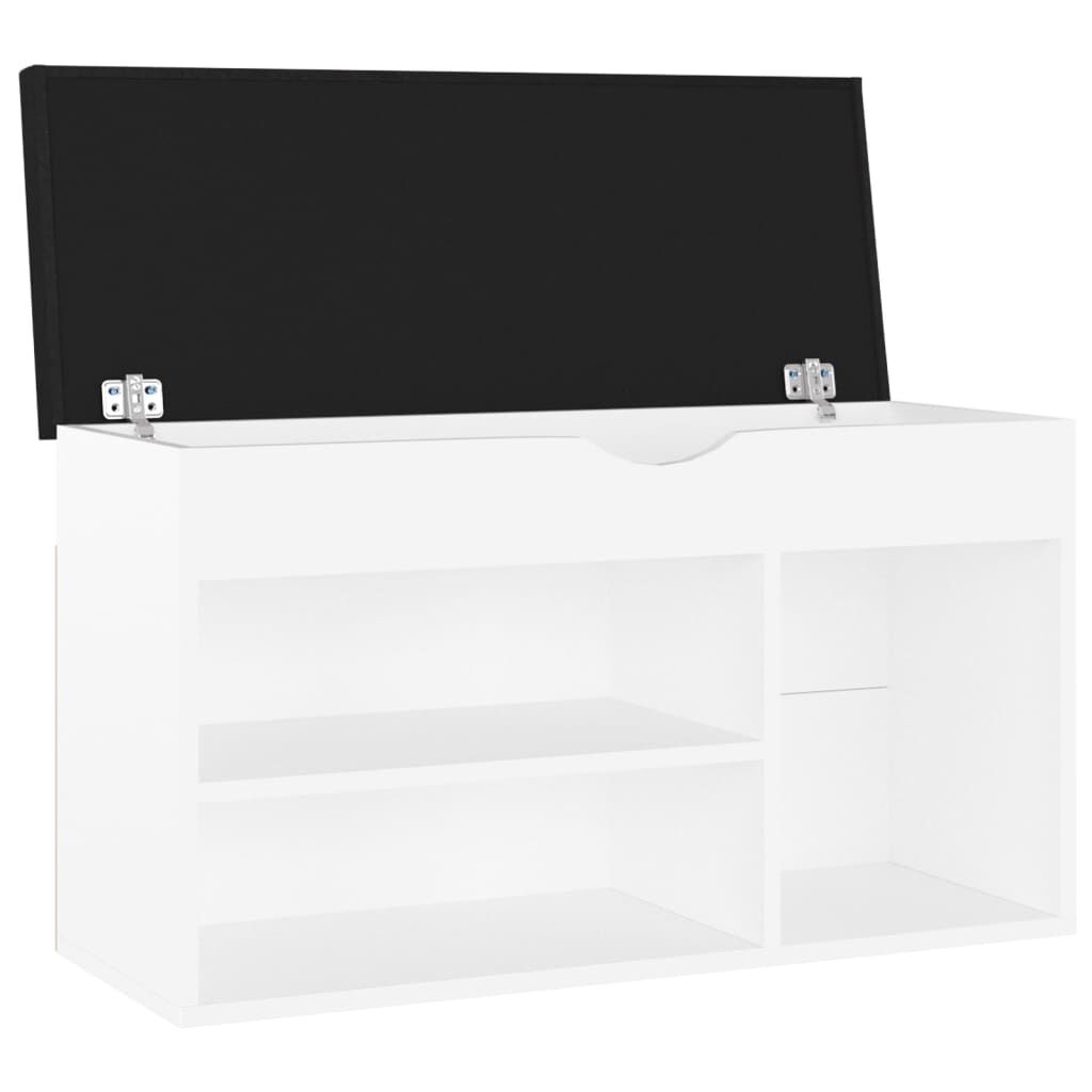 vidaXL Παπουτσοθήκη Λευκή 80 x 30 x 47 εκ. Επεξ. Ξύλο με Μαξιλάρι