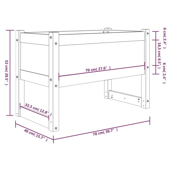 vidaXL Ζαρντινιέρα 78x40x52 εκ. από Μασίφ Ξύλο Πεύκου