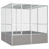 vidaXL Κλουβί Πουλιών Γκρι 213,5x217,5x211,5εκ από Γαλβανισμένο Χάλυβα