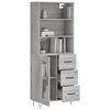 vidaXL Ντουλάπι Γκρι Sonoma 69,5 x 34 x 180 εκ. Επεξεργασμένο Ξύλο