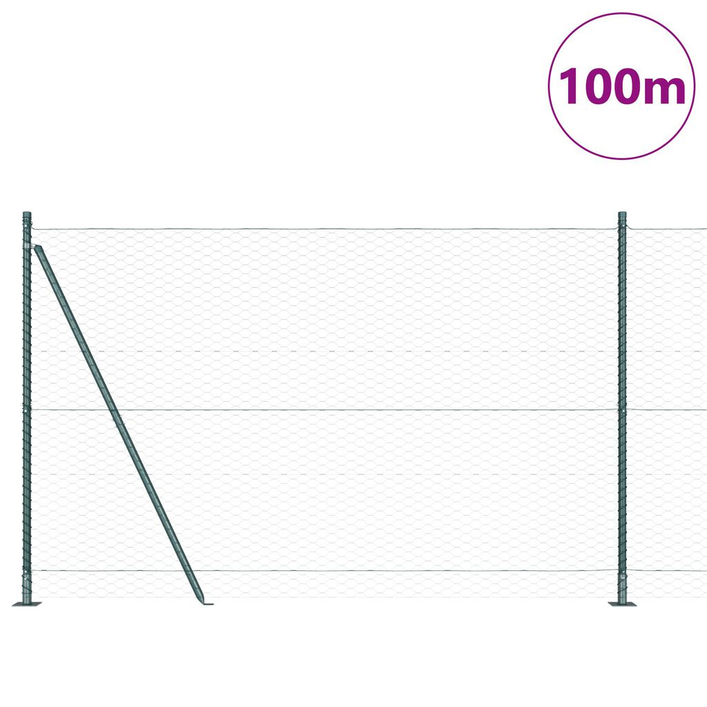 Φράχτης Hexagon vidaXL Πράσινος 1.5x100 μ Χάλυβας