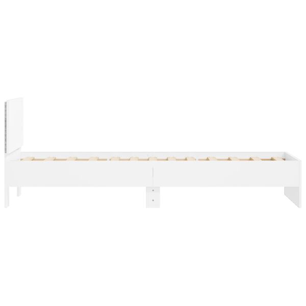 vidaXL Πλαίσιο Κρεβατιού με Κεφαλάρι/LED Λευκό 90 x 190 εκ.