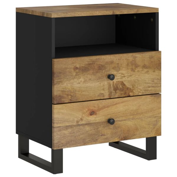 vidaXL Κομοδίνο 50x33x62 εκ. Μασίφ Ξύλο Μάνγκο & Επεξεργασμένο Ξύλο