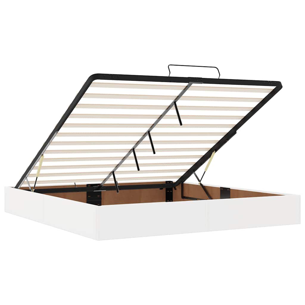 vidaXL Οθωμανικό κρεβάτι με στρώματα Λευκό 200x200cm Faux Leather
