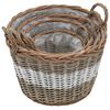 vidaXL Γλάστρες Υπερυψωμένες 4 τεμ. Wicker με Επένδυση Πολυαιθυλενίου