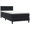 vidaXL Κρεβάτι Boxspring με Στρώμα Μαύρο 90x220 εκ. Βελούδινο
