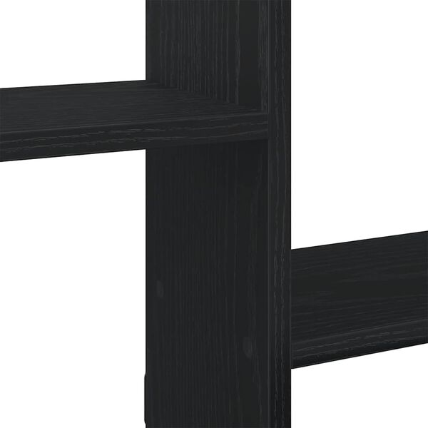vidaXL Ράφι τοίχου με κύβους 5 διαμερισμάτων Μαύρο μηχανουργικό ξύλο