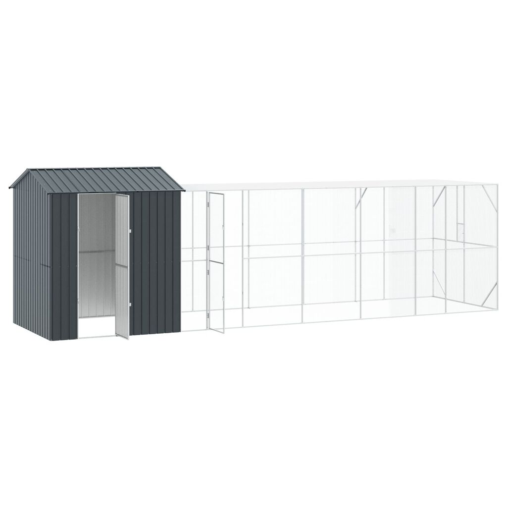 Aviary για Πουλιά vidaXL με Προέκταση Ανθρακί 210x817x247 εκ Ατσάλι