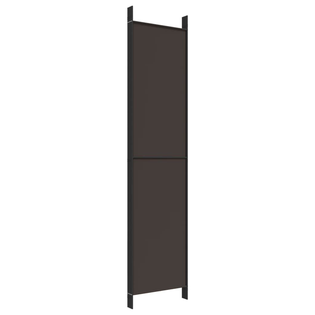 vidaXL Διαχωριστικό Δωματίου με 5 Πάνελ Καφέ 250x220 εκ. από Ύφασμα