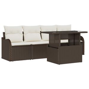 vidaXL &Sigma;&epsilon;&tau; &Kappa;&alpha;&nu;&alpha;&pi;έ &Kappa;ή&pi;&omicron;&upsilon; &mu;&epsilon; &mu;&alpha;&xi;&iota;&lambda;ά&rho;&iota; &mu;&epsilon; &mu;&alpha;&xi;&iota;&lambda;ά&rho;&iota; 5 pcs &Kappa;&alpha;&phi;έ &Pi;&omicron;&lambda;&upsilon; &Rho;&alpha;&tau;ά&nu;