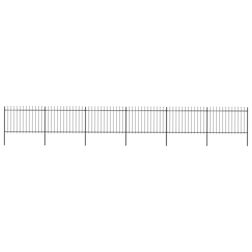 vidaXL Κάγκελα Περίφραξης με Λόγχες Μαύρα 10,2 x 1,2 μ. από Χάλυβα