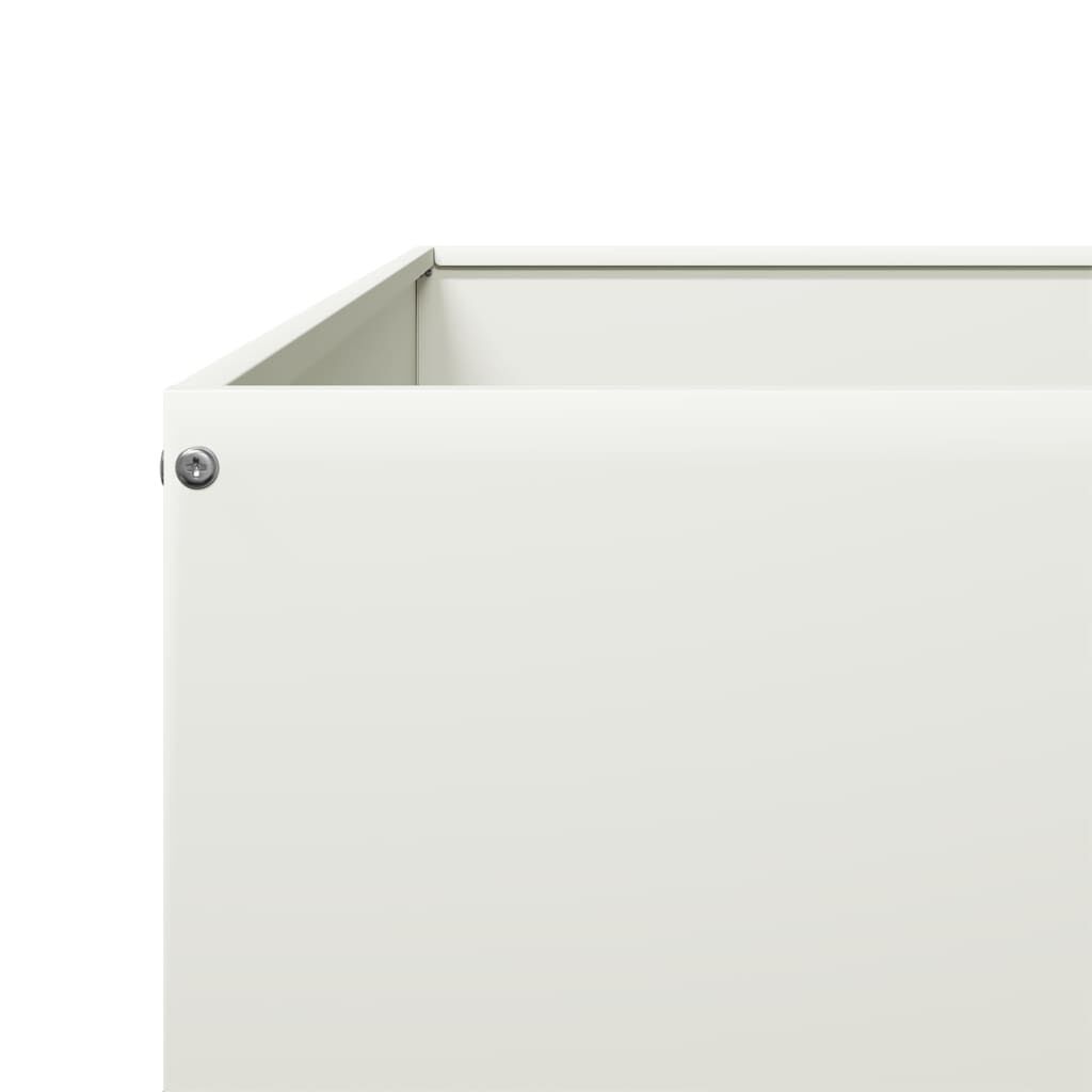 vidaXL Ζαρντινιέρα Υπερυψωμένη Λευκό 100x100x33,5 εκ. Ατσάλι