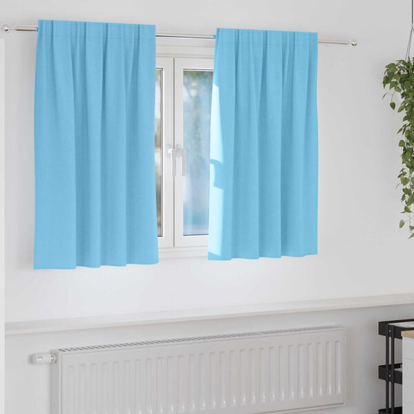 vidaXL Κουρτίνες με κουρτίνες 2 pcs Γαλάζιο 140 x 140 cm Πολυεστέρας
