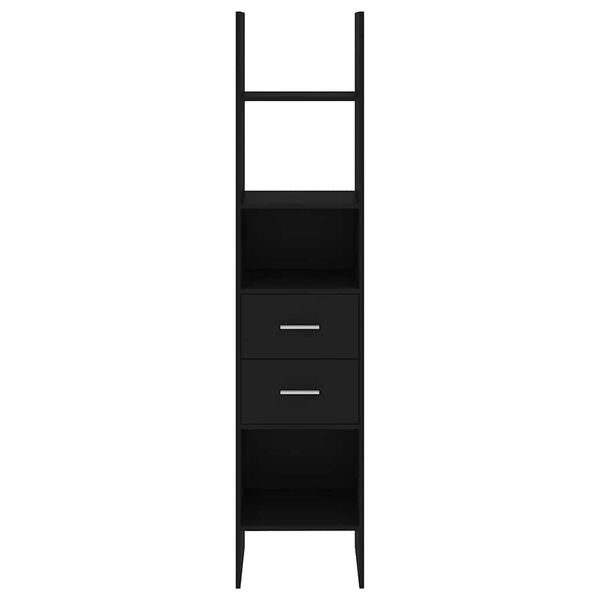 vidaXL Βιβλιοθήκη Μαύρη 40 x 35 x 180 εκ. από Επεξ. Ξύλο