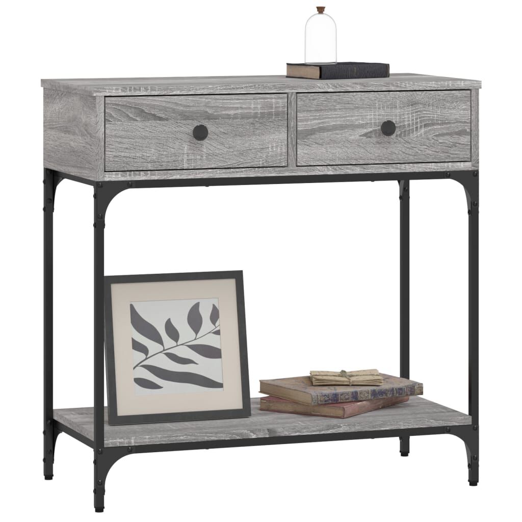 vidaXL Τραπέζι Κονσόλα Γκρι Sonoma 75x34,5x75 εκ. Επεξεργασμένο Ξύλο