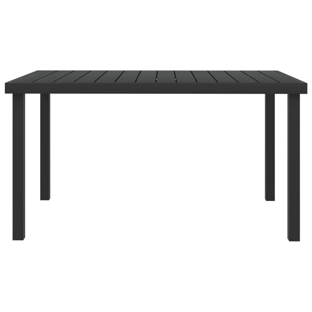 vidaXL Τραπέζι Κήπου Μαύρο 140 x 90 x 74 εκ. από Αλουμίνιο και WPC