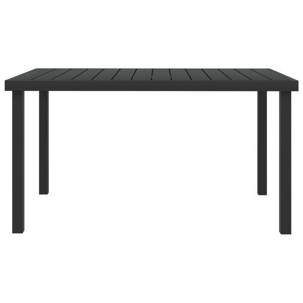 vidaXL Τραπέζι Κήπου Μαύρο 140 x 90 x 74 εκ. από Αλουμίνιο και WPC