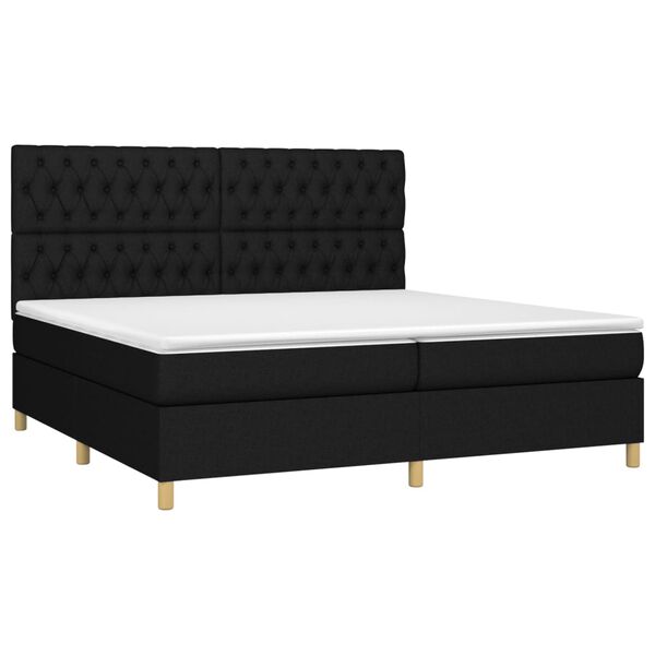 vidaXL &Kappa;&rho;&epsilon;&beta;ά&tau;&iota; Boxspring &mu;&epsilon; &Sigma;&tau;&rho;ώ&mu;&alpha; &Mu;&alpha;ύ&rho;&omicron; 200x200 &epsilon;&kappa;. &Upsilon;&phi;&alpha;&sigma;&mu;ά&tau;&iota;&nu;&omicron;