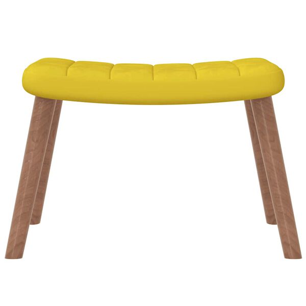 vidaXL Πολυθρόνα Relax Κίτρινη Μουσταρδί Βελούδινη με Σκαμπό