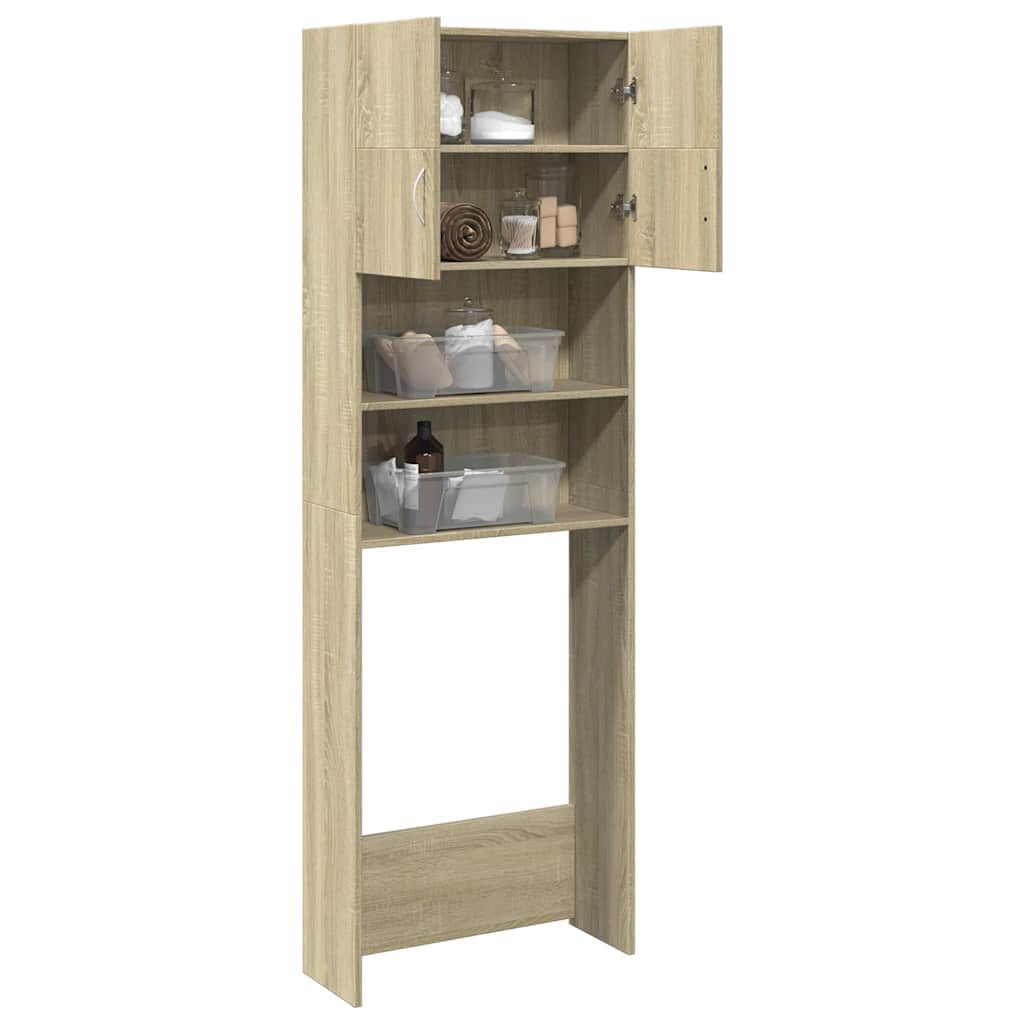 vidaXL Ντουλάπι Πλυντηρίου Χρώμα Sonoma Δρυς 64x25,5x190εκ Επεξ. Ξύλο