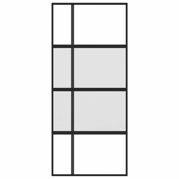 vidaXL Συρόμενη Πόρτα Μαύρη 90 x 205 εκ. από Ψημένο Γυαλί & Αλουμίνιο