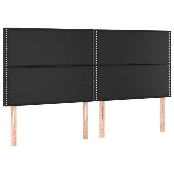 vidaXL Κρεβάτι Boxspring με Στρώμα Μαύρο 180x200εκ.από Συνθετικό Δέρμα