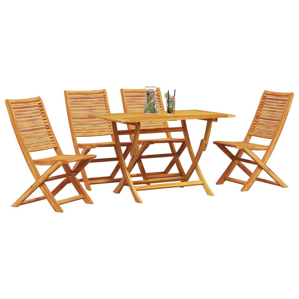 vidaXL Σέτ φαγητού για κήπο 5 pcs Καφέ Μασίφ ξύλο ακακίας