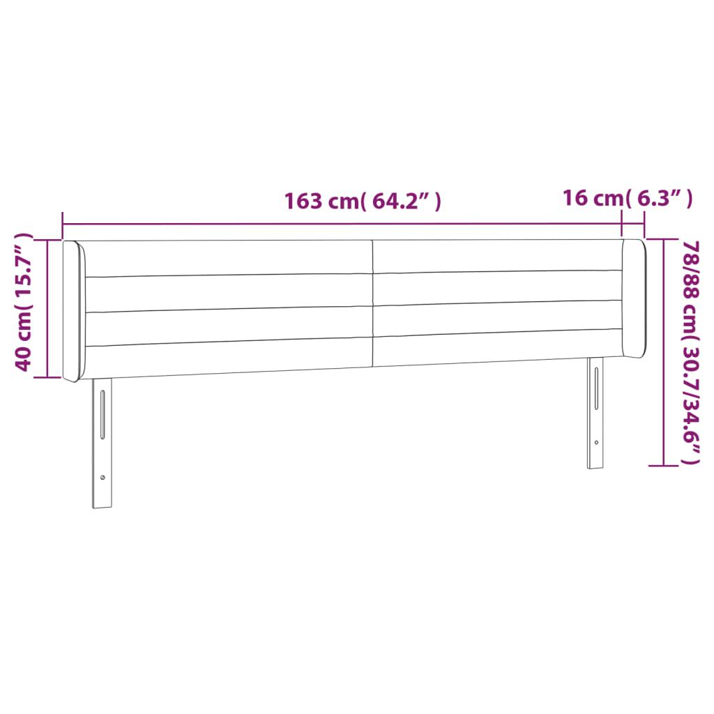 vidaXL Κεφαλάρι με Πτερύγια Ροζ 163x16x78/88 εκ. Βελούδινο