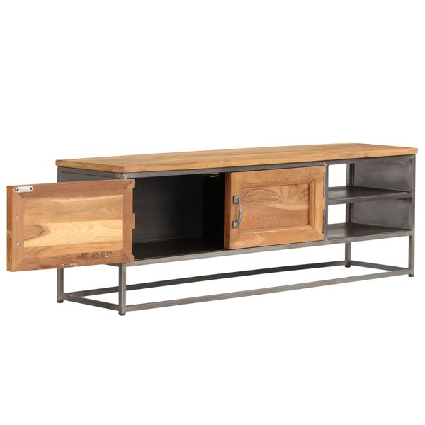vidaXL Έπιπλο Τηλεόρασης 120x30x40 εκ. Ανακυκλωμένο Ξύλο Teak & Ατσάλι