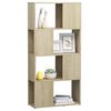 vidaXL Βιβλιοθήκη/Διαχωριστικό Χώρου Sonoma Δρυς 60x24x124,5εκ Μοριοσ.