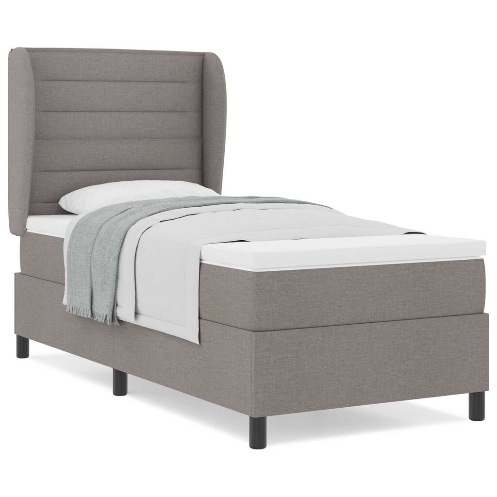 vidaXL Κρεβάτι Box Spring με Στρώμα σε Ταμπά, 90x190 εκ., Ύφασμα