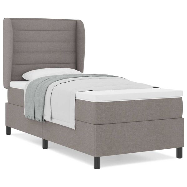 vidaXL Κρεβάτι Box Spring με Στρώμα σε Ταμπά, 90x190 εκ., Ύφασμα