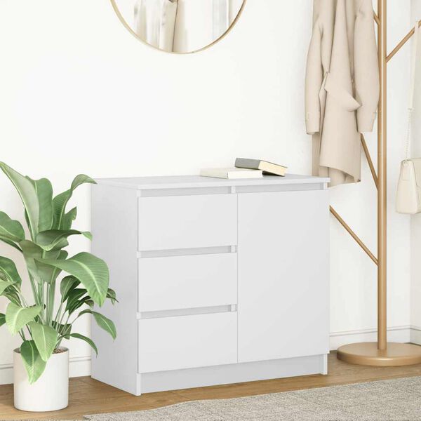 vidaXL Συρταριέρα με Συρτάρια Λευκή 71x35x65 εκ. από Επεξ. Ξύλο