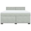 vidaXL Κρεβάτι Boxspring με Στρώμα Ανοιχτό Γκρι 180x200 εκ. Βελούδινο