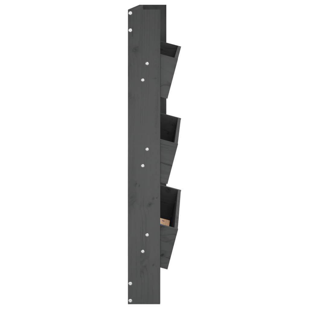 vidaXL Ζαρντινιέρα Τοίχου 3 Επιπέδων Γκρι 60x18,5x110 εκ. Μασίφ Πεύκο