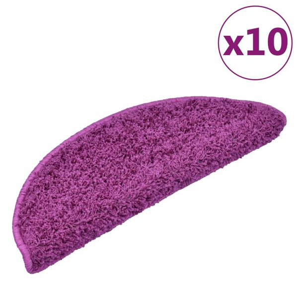 vidaXL Πατάκια Σκάλας 10 τεμ. Βιολετί 65 x 21 x 4 εκ.