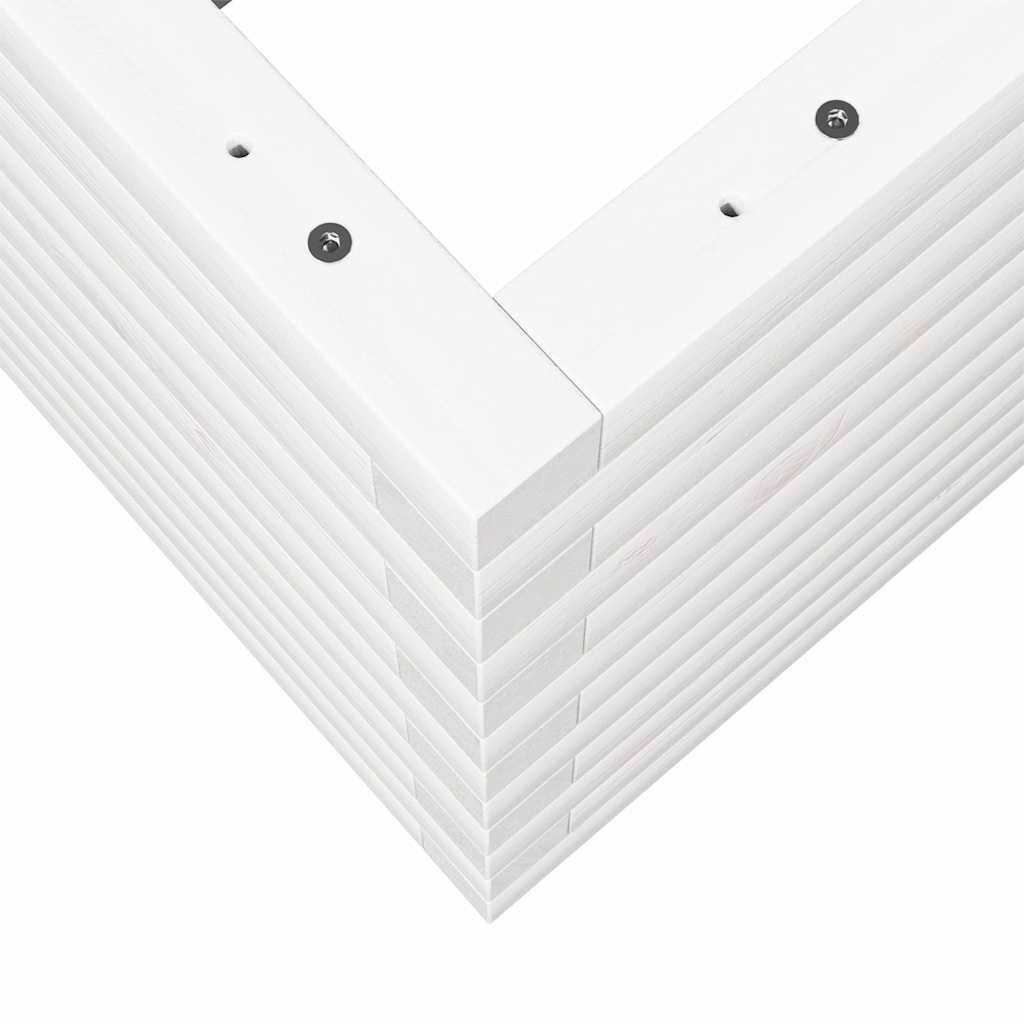 vidaXL Ζαρντινιέρα Κήπου Λευκή 80x80x46 εκ. από Μασίφ Ξύλο Πεύκου