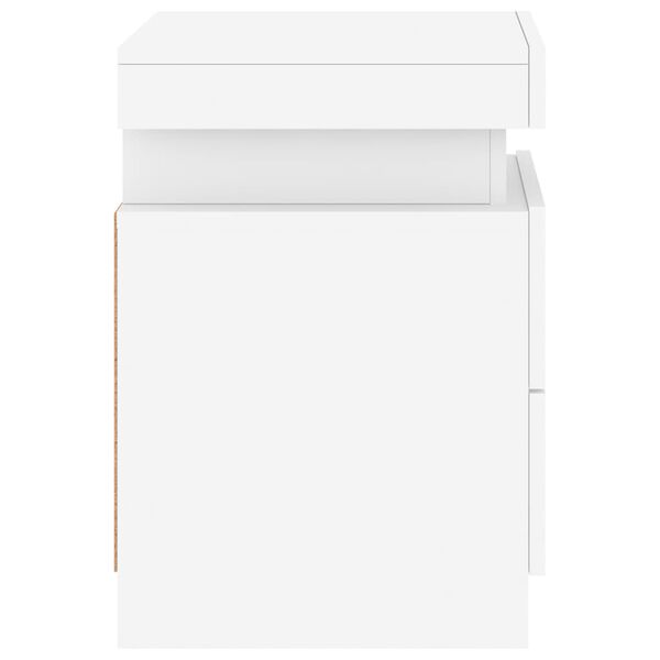 vidaXL Κομοδίνο με Φώτα LED Λευκό 35 x 39 x 55 εκ.