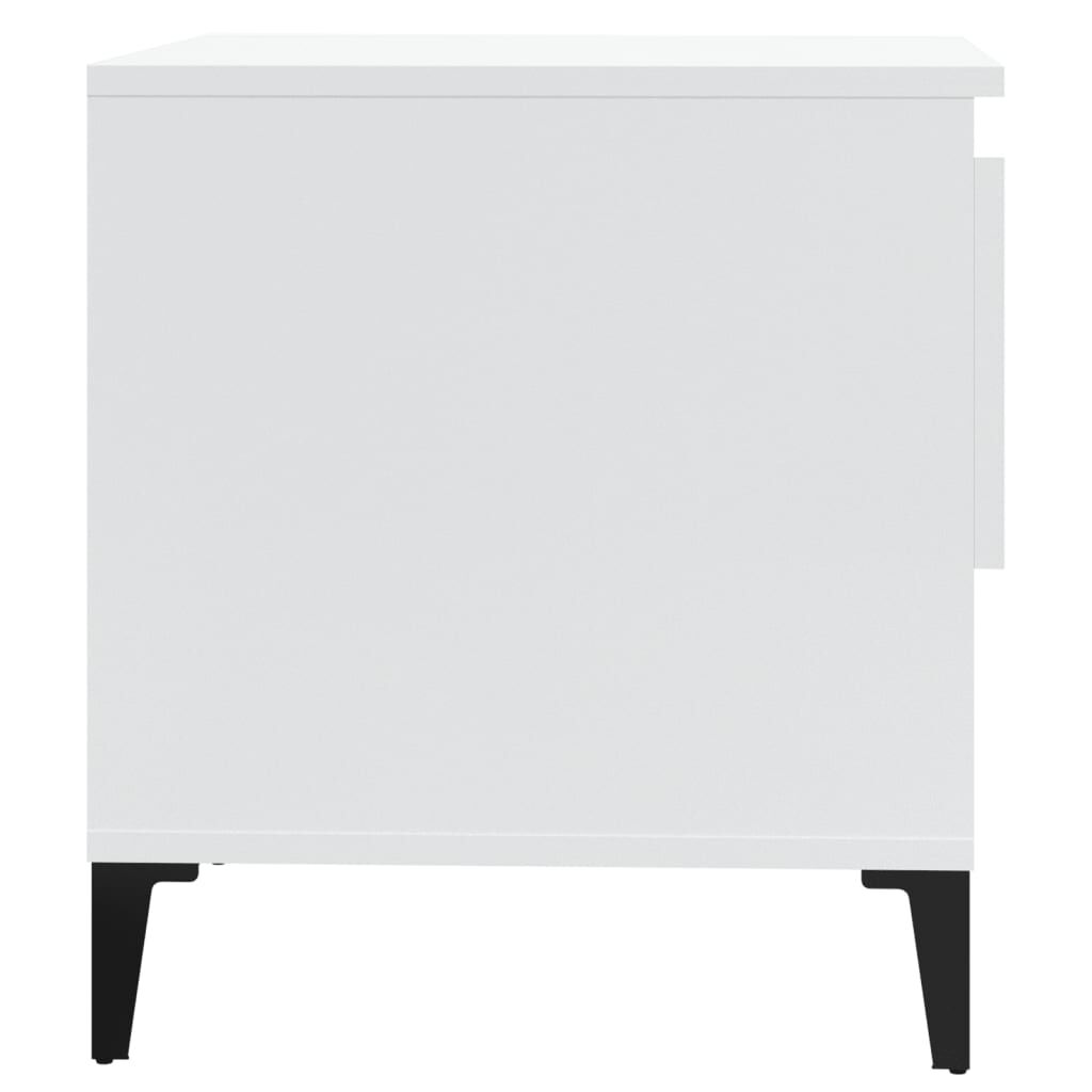 vidaXL Βοηθητικό Τραπέζι Γυαλιστ. Λευκό 50x46x50εκ. Επεξεργασμένο Ξύλο