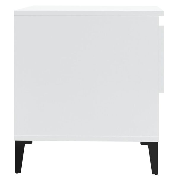 vidaXL Βοηθητικό Τραπέζι Γυαλιστ. Λευκό 50x46x50εκ. Επεξεργασμένο Ξύλο