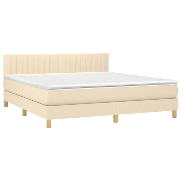 vidaXL &Kappa;&rho;&epsilon;&beta;ά&tau;&iota; Boxspring &mu;&epsilon; &Sigma;&tau;&rho;ώ&mu;&alpha; &Kappa;&rho;&epsilon;&mu; 160x200 &epsilon;&kappa;. &Upsilon;&phi;&alpha;&sigma;&mu;ά&tau;&iota;&nu;&omicron;