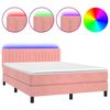 vidaXL &Kappa;&rho;&epsilon;&beta;ά&tau;&iota; Boxspring &mu;&epsilon; &Sigma;&tau;&rho;ώ&mu;&alpha; & LED &Rho;&omicron;&zeta; 140x200 &epsilon;&kappa;. &Beta;&epsilon;&lambda;&omicron;ύ&delta;&iota;&nu;&omicron;