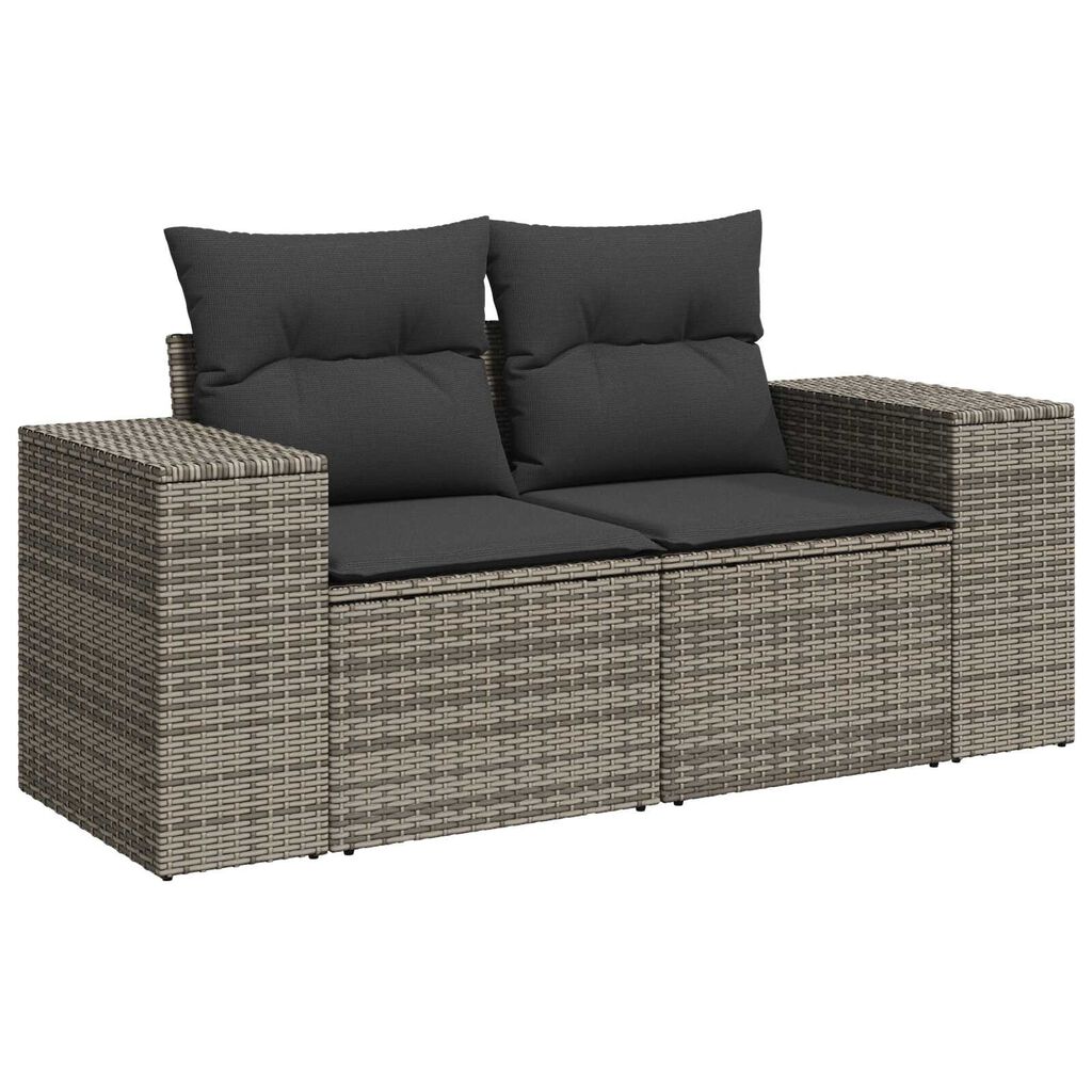 vidaXL Σετ Καναπέ Κήπου με μαξιλάρι 9 pcs Γκρι 90 x 55 x 71 cm