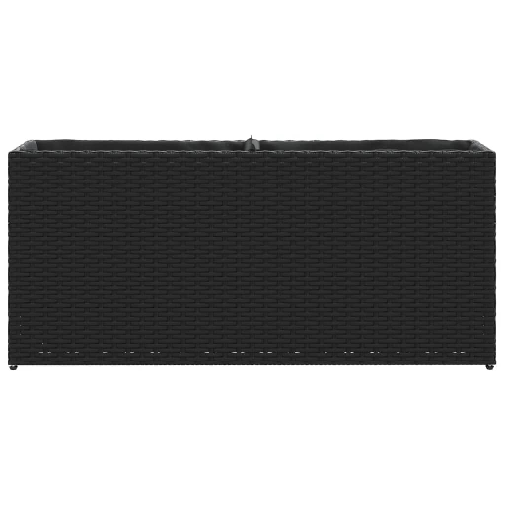vidaXL Ζαρντινιέρες Κήπου 2 Γλάστρες 2 τεμ Μαύρη 90x20x40εκ Συνθ Ρατάν